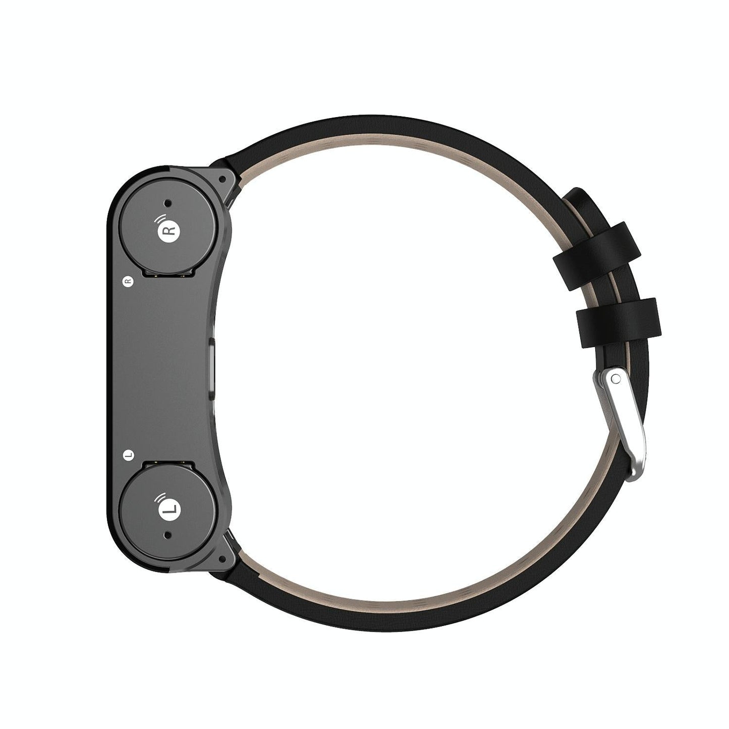 Bluetooth Headset Bracelet With Hr / Bp Monitoring & Temp. Measurement - Black