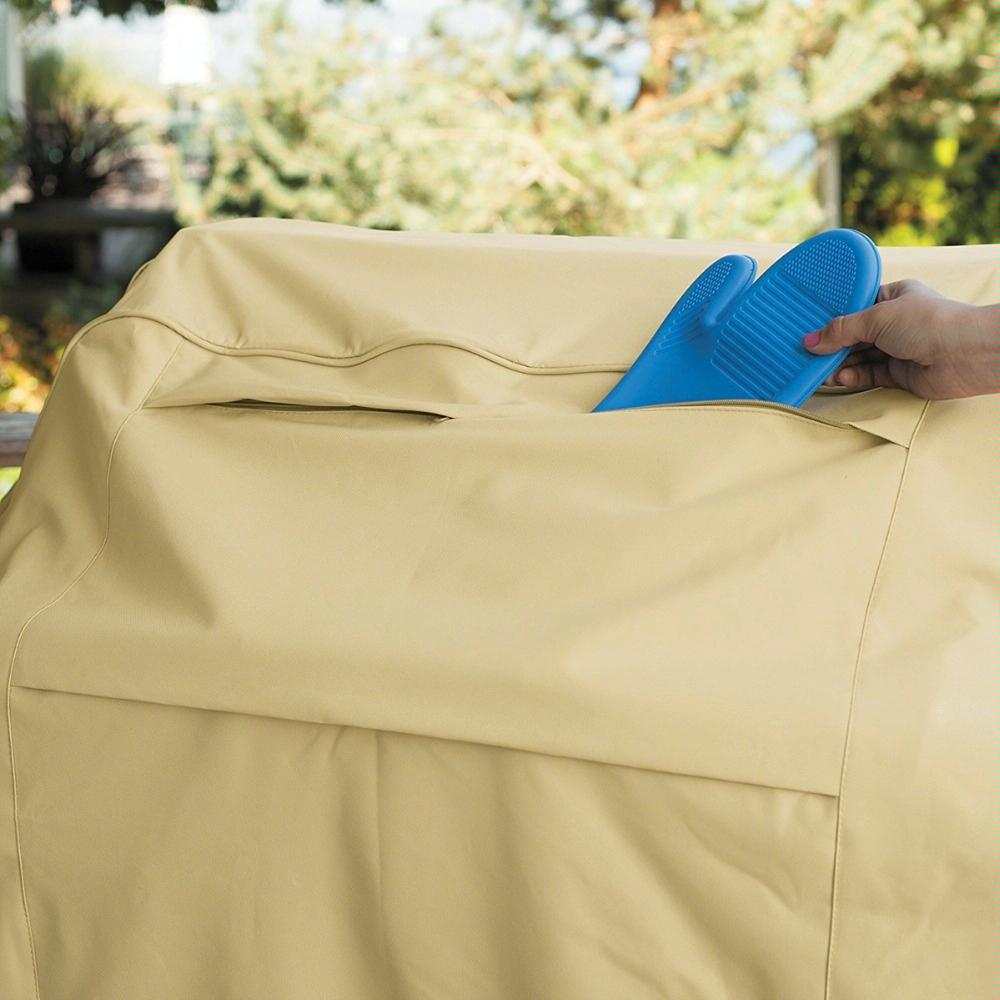Waterproof Bbq Cover with Sundry Bag - 183x66x130cm Beige